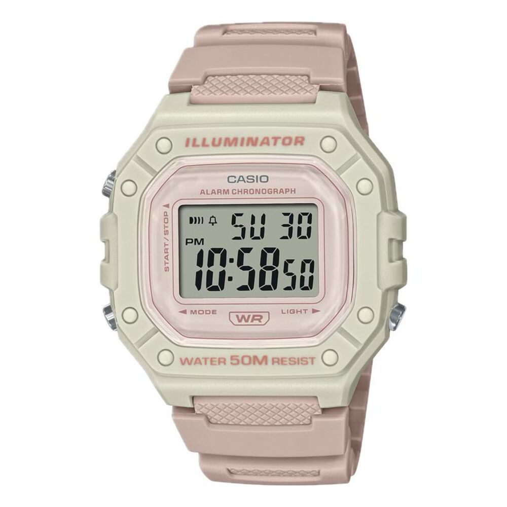 Casio Men's Water-Resistant Digital Watch with Red Dial - W-218HC-4A2VCF